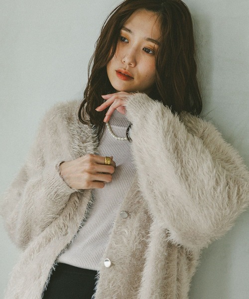 GLOBAL WORK（グローバルワーク） カーディガン シャギーゆるVネック