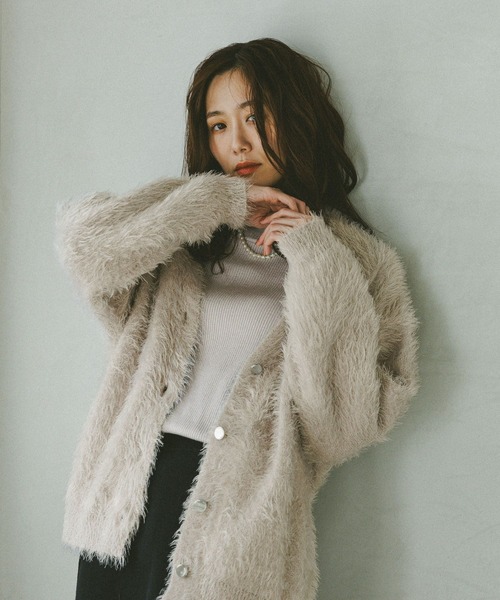 GLOBAL WORK（グローバルワーク） カーディガン シャギーゆるVネック