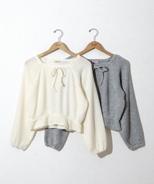 「flower」 長袖ニット FREE グレー レディース_画像3