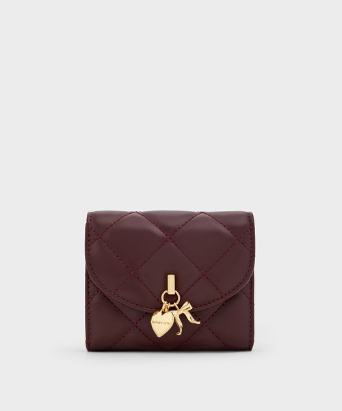 【新品】CHARLES & KEITH 三つ折り財布 アリエッティ キルティング CHARLES ＆ KEITH（チャールズ&キース） 財布 Arrietty アリエッティ
