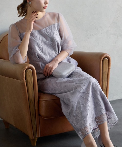 AIMER（エメ） ドレス 「WEB限定」タックスリーブリーフレースタイト