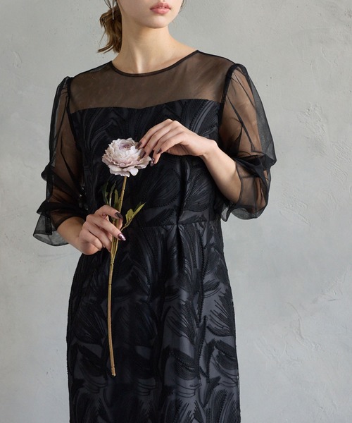 AIMER（エメ） ドレス 「WEB限定」タックスリーブリーフレースタイト