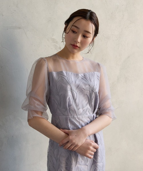 AIMER（エメ） ドレス 「WEB限定」タックスリーブリーフレースタイト