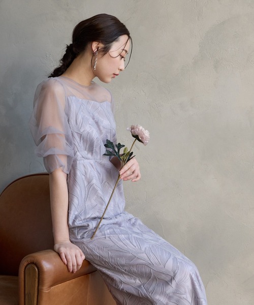 AIMER（エメ） ドレス 「WEB限定」タックスリーブリーフレースタイト