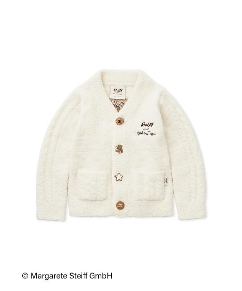 ジェラートピケ　パウダージャガードカーディガン　ジェラピケ gelato pique（ジェラートピケ） パジャマ 「Steiff」「KIDS」パウダー