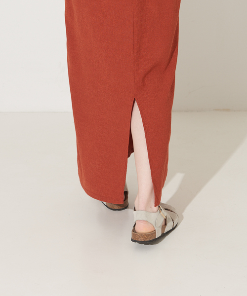 「NOMINE」 7分袖ワンピース フリー ダークオレンジ レディース_画像6