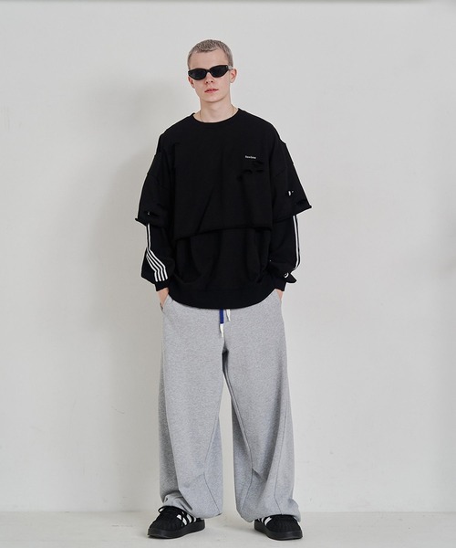 SeeSew トレーナー スウェット 「UNISEX」LAYERD DAMAGE SWEAT