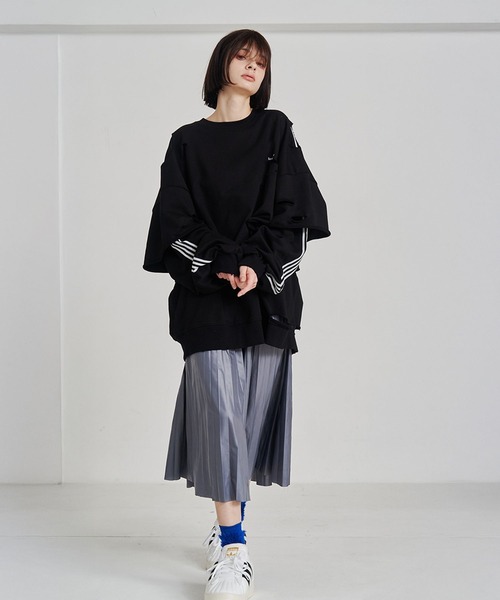 SeeSew トレーナー スウェット 「UNISEX」LAYERD DAMAGE SWEAT