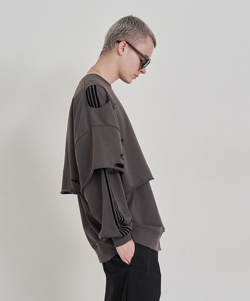 SeeSew トレーナー スウェット 「UNISEX」LAYERD DAMAGE SWEAT