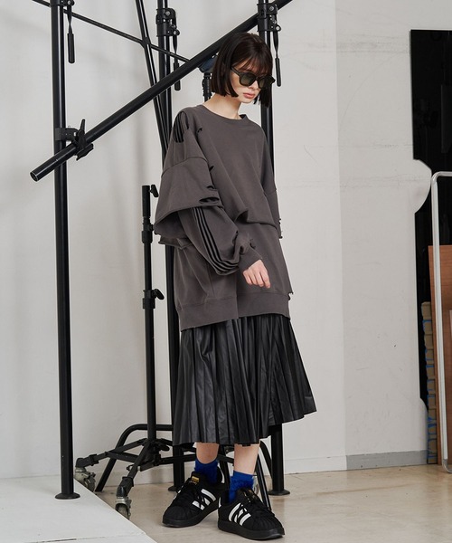 SeeSew トレーナー スウェット 「UNISEX」LAYERD DAMAGE SWEAT