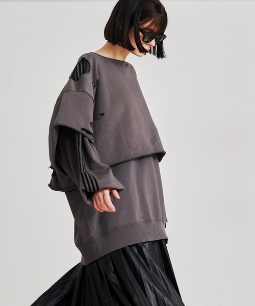 SeeSew トレーナー スウェット 「UNISEX」LAYERD DAMAGE SWEAT