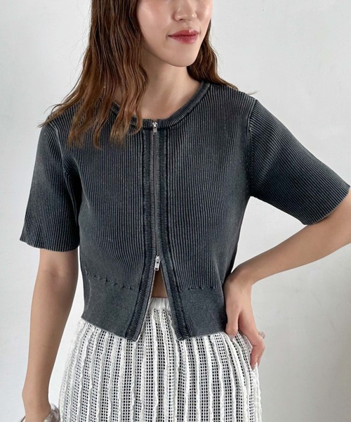 「archives」 半袖ニット MEDIUM ブラック レディース_画像5