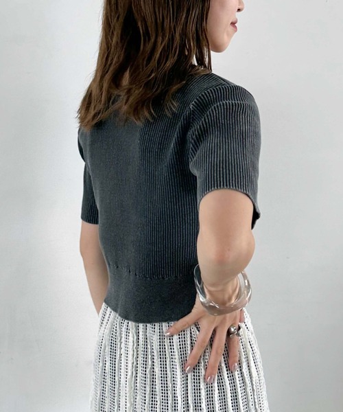 「archives」 半袖ニット MEDIUM ブラック レディース_画像6