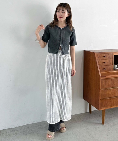 「archives」 半袖ニット MEDIUM ブラック レディース_画像9