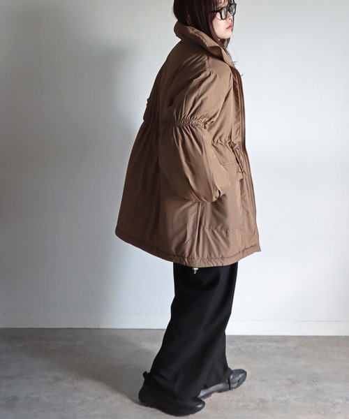 ダウンコート ダウンジャケット ドロストデザインスタンドコート