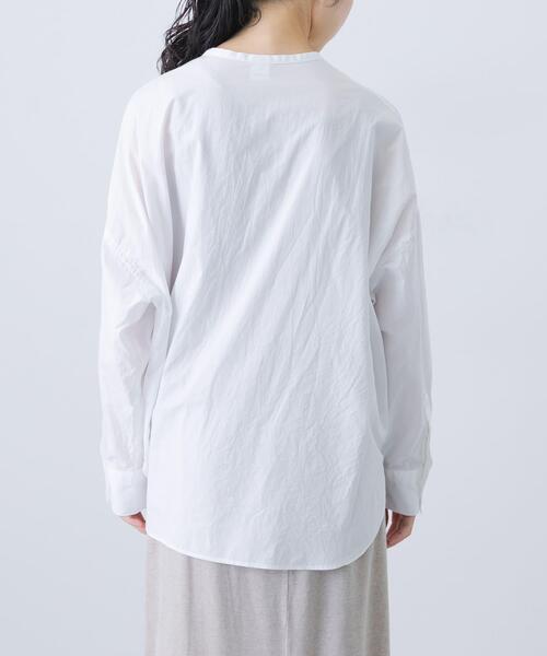 かぐれ ブラウス シャツ コットンダブルポケットワイドシャツ