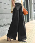 ワイドパンツ パンツ 履くだけでお洒落見え。涼...の詳細画像3