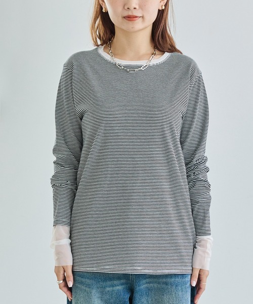 「LAVEANGE」 長袖カットソー 5L ブラック レディース_画像2