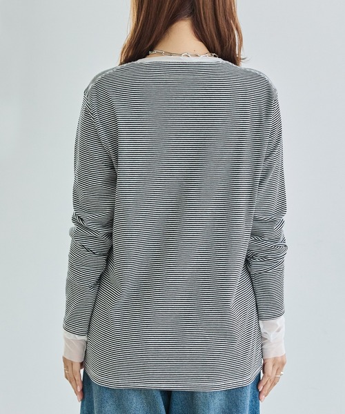 「LAVEANGE」 長袖カットソー 5L ブラック レディース_画像4