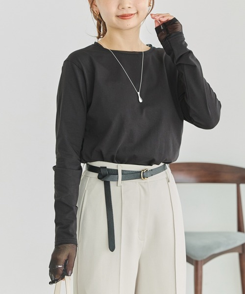 「LAVEANGE」 長袖カットソー 5L ブラック レディース_画像9