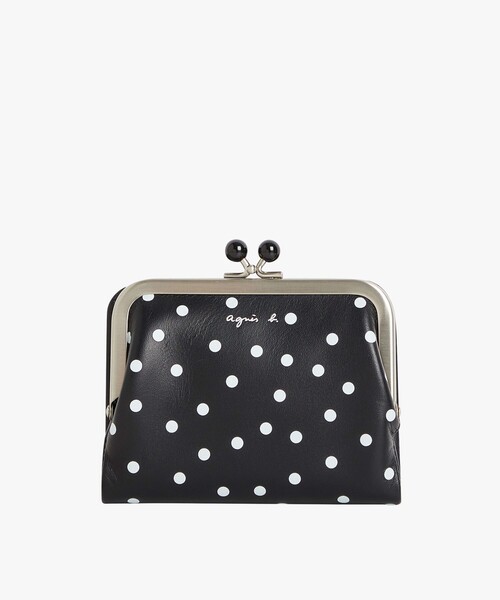 agnes b.（アニエスベー） 財布 ドット レザー がま口 ミニ ウォレット