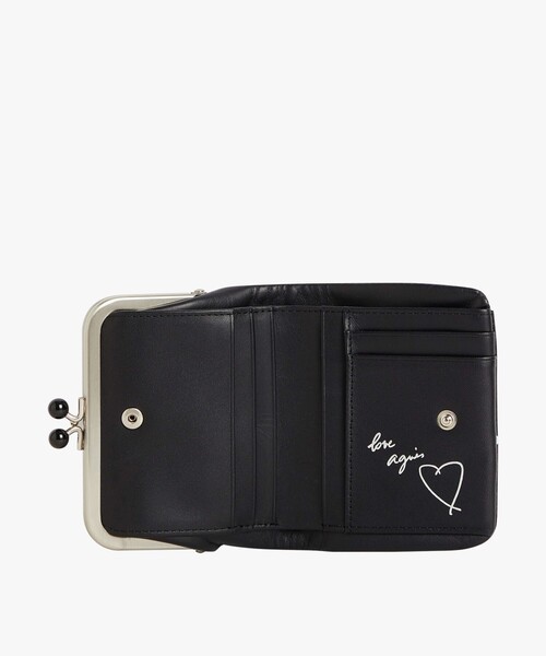 agnes b.（アニエスベー） 財布 ドット レザー がま口 ミニ ウォレット