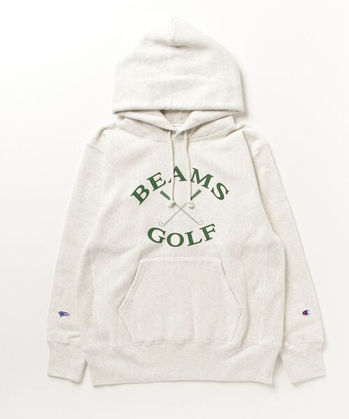 「BEAMS GOLF」 「champion」プルオーバーパーカー MEDIUM オートミール メンズの画像