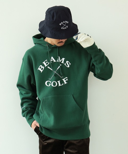「BEAMS GOLF」 「champion」プルオーバーパーカー MEDIUM オートミール メンズの画像