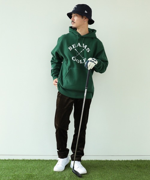 「BEAMS GOLF」 「champion」プルオーバーパーカー MEDIUM オートミール メンズの画像