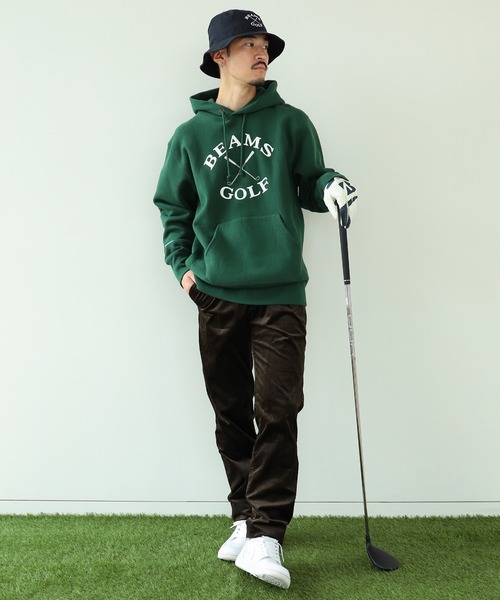 「BEAMS GOLF」 「champion」プルオーバーパーカー MEDIUM オートミール メンズの画像
