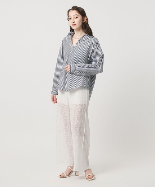 TICCA（ティッカ） ブラウス シャツ 「TICCA」ストライプ スキッパー