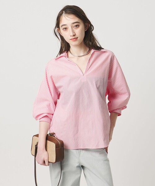 現行新品未使用　TICCA 太ピッチ　ストライプ　シャツ　オーバーサイズ　ピンク TICCA】スクエアビッグシャツ | MICA&DEAL ONLINE STORE