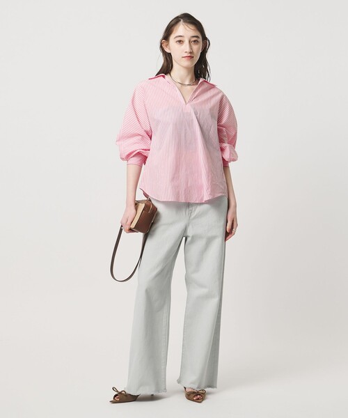 TICCA（ティッカ） ブラウス シャツ 「TICCA」ストライプ スキッパー