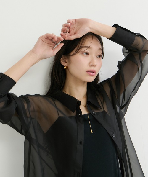 le cercle ADAM ET ROPE' ブラウス シャツ 襟付きシアーシャツ