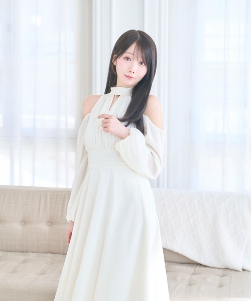 Rose Muse（ロゼミューズ） ドレス Open shoulder chiffon dress