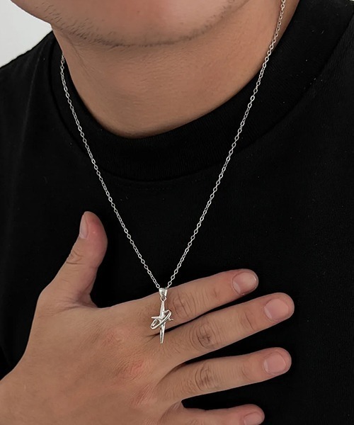 ALMO ネックレス EK535/シルバークロス＆リングトップネックレス 