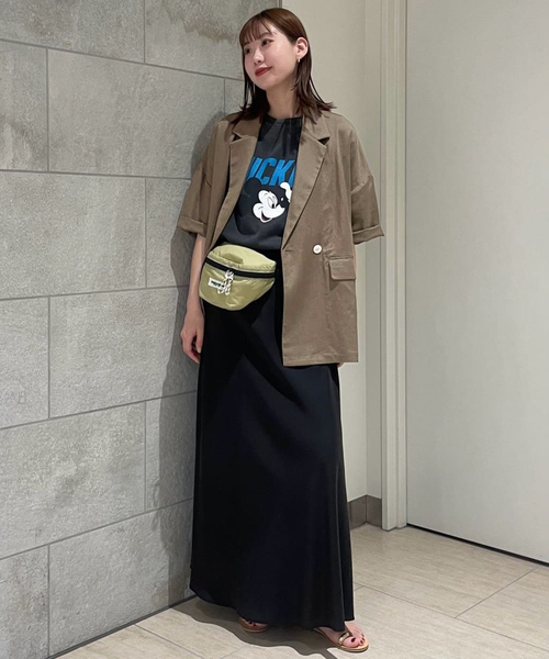 コート アウター 「WEB限定/追加」リネンレーヨンハーフスリーブジャケット レディースの画像