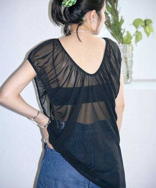 CITYSHOP（シティショップ） ブラウス シャツ GATHERED CHIFFON TANK 