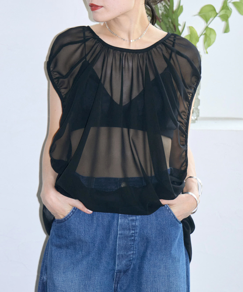 CITYSHOP（シティショップ） ブラウス シャツ GATHERED CHIFFON TANK 