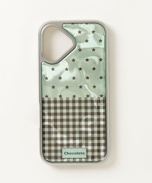スマホケース 3Dミントグリーンスターギンガムチェック iPhone17
