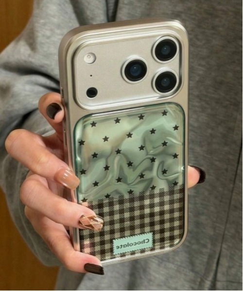 スマホケース   MINTさま専用です.。◦♡‬ スマホケース 3Dミントグリーンスターギンガムチェック iPhone17