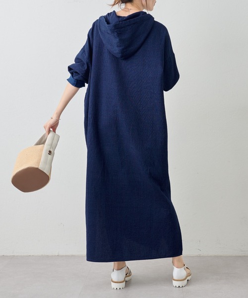 新品　未使用ビアズリー七分袖 ロングワンピース BEARDSLEY（ビアズリー） 長袖ワンピース FREE ブルー レディース