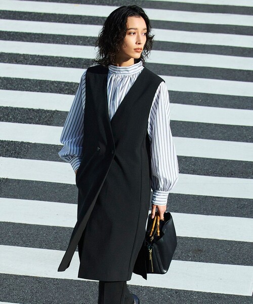 「UNFILO」 長袖シャツ MEDIUM ネイビー レディース_画像3