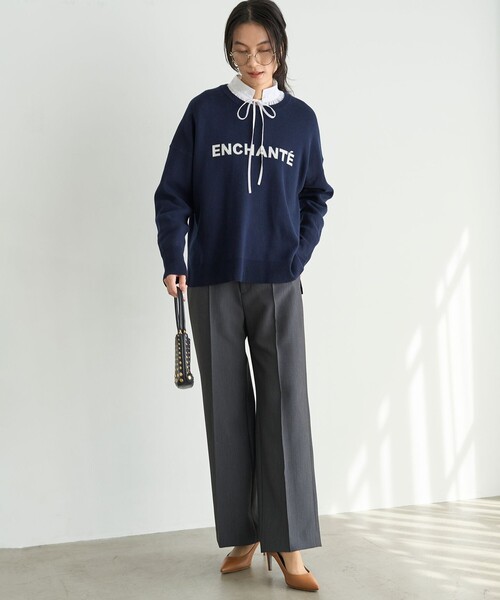 「UNFILO」 長袖シャツ MEDIUM ネイビー レディース_画像6