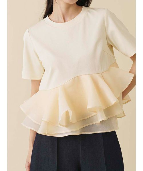 snidel スナイデル　ドッキングペプラムプルオーバー SNIDEL（スナイデル） tシャツ ドッキングペプラムカットプルオーバー