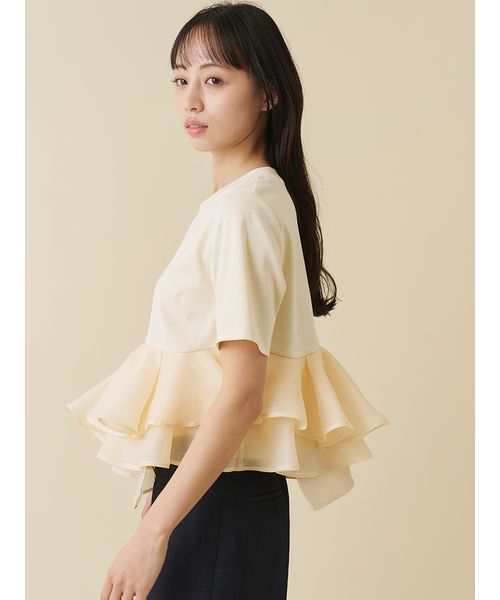 SNIDEL（スナイデル） tシャツ ドッキングペプラムカットプルオーバー