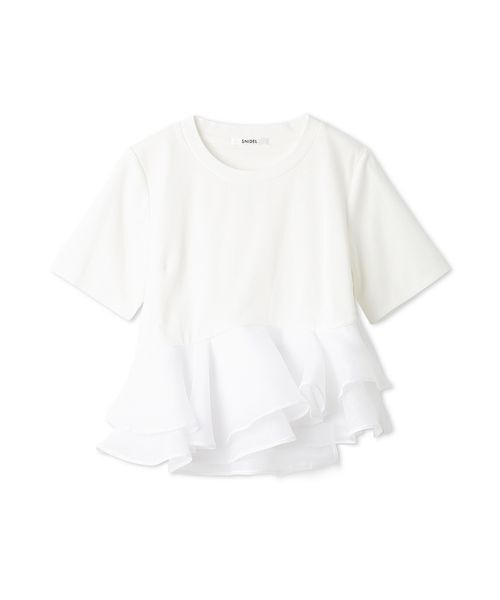 SNIDEL（スナイデル） tシャツ 半袖 ドッキングペプラムカットプル