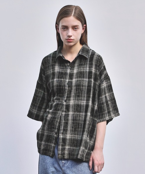 「ROCHEM」 半袖シャツ L グレー メンズ_画像3