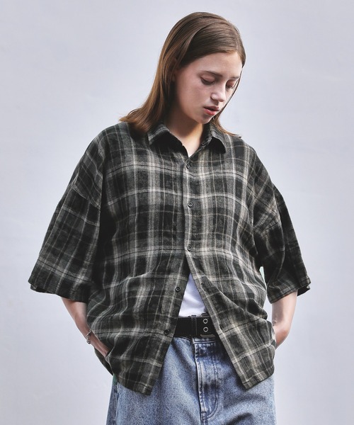 「ROCHEM」 半袖シャツ L グレー メンズ_画像4