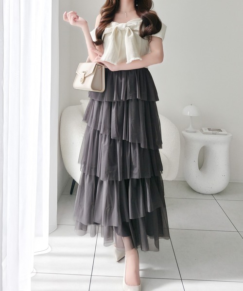「mily bilet」 ノースリーブワンピース X-LARGE アイボリー レディース_画像2